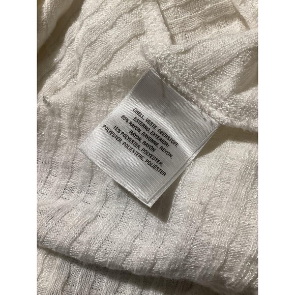 Maeve Anthropologie Sweater Womens Medium White Cowl Neck Ruffle Hem Pullover - Picture 6 of 6